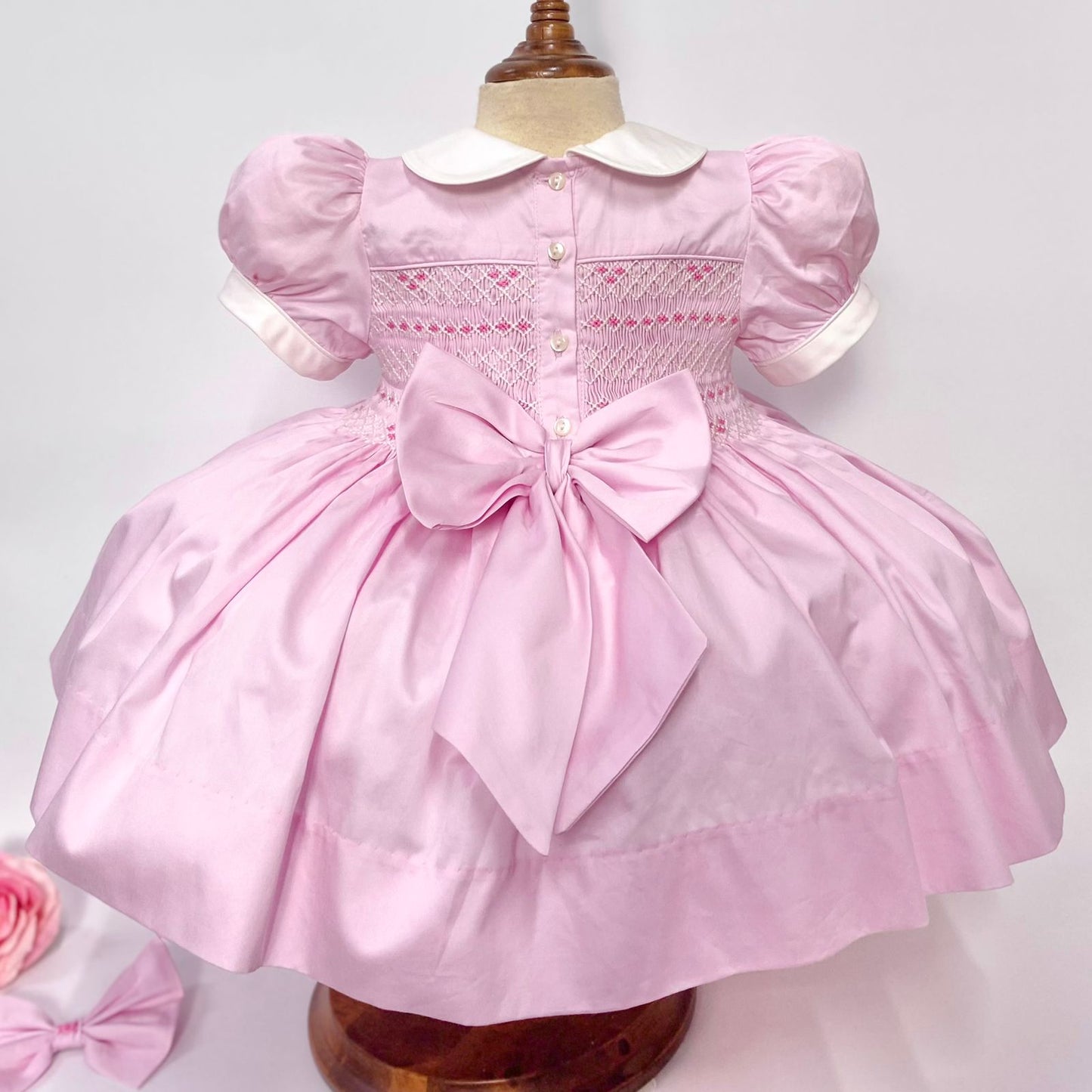 Pink smocked dress